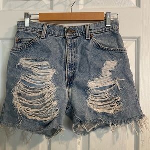 Levi’s distressed denim shorts high waisted